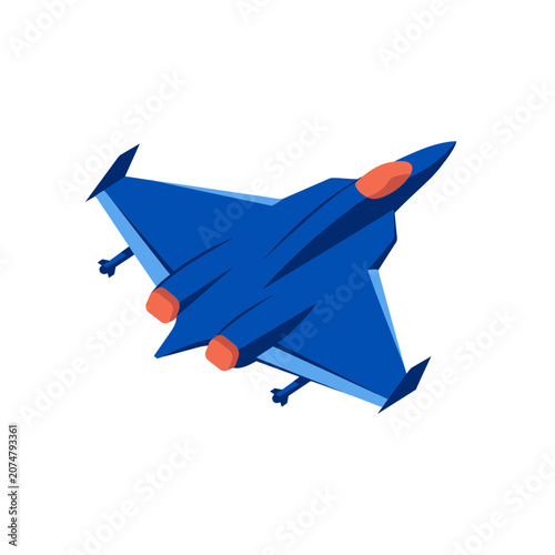 Blue Fighter Jet Vector Illustration