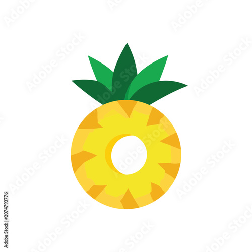Flat vector illustration of a pineapple