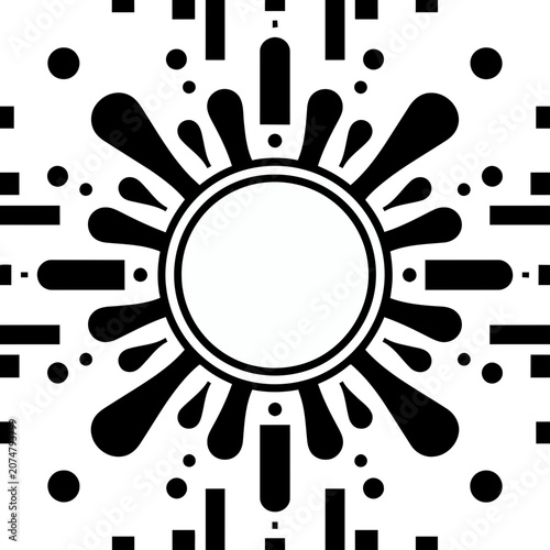 Minimalist black sunburst vector design