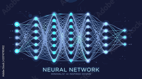 Neural Network Graphic Design Element.