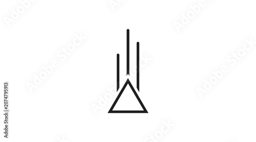 Simple geometric triangle symbol icon.