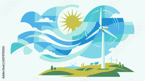 Wind turbine renewable energy power generation.