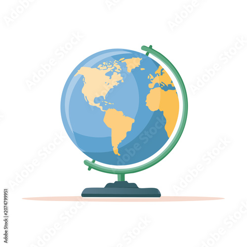 Flat vector illustration of a globe on a stand