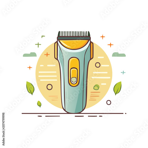 Flat vector illustration of an electric shaver