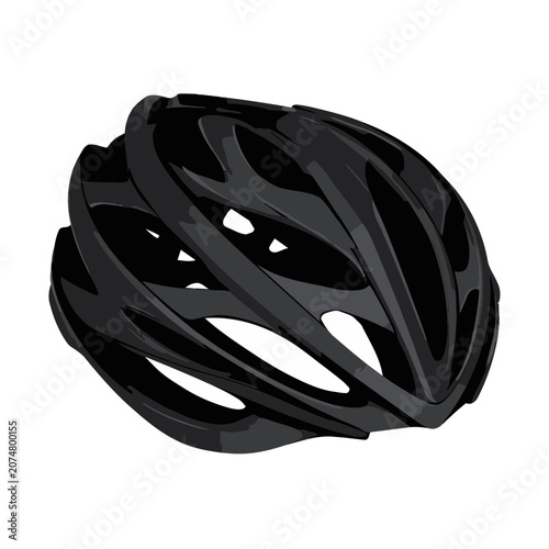 Black bicycle helmet vector illustration