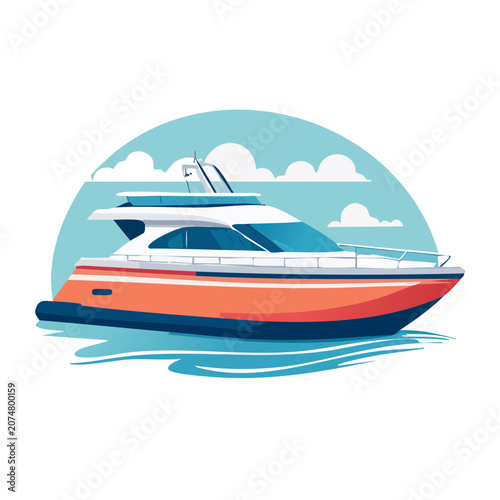 Blue and orange airplane vector illustration