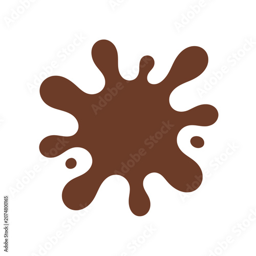 Brown mud splatter vector icon