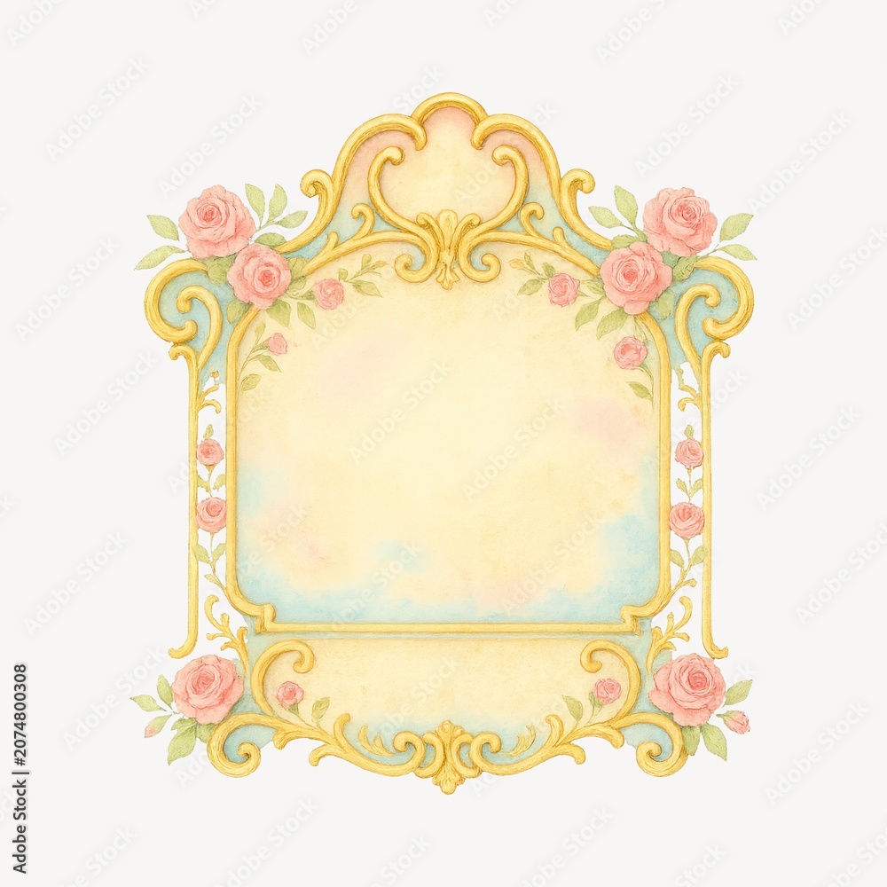 Fototapeta premium Vintage floral ornate frame design.