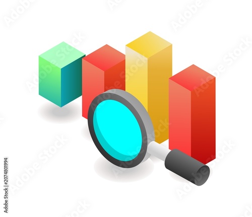 3D Diagram Design Concept. 3D diagram symbols vector illustration.