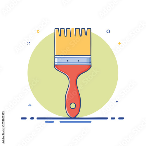 Flat vector illustration of a paint brush