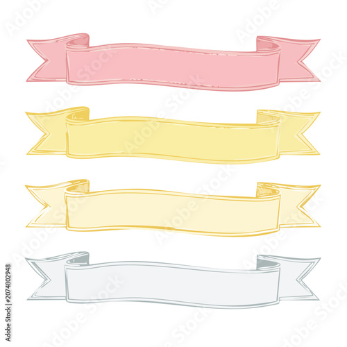 Hand Drawn Decorative Banners in Pastel Colors
