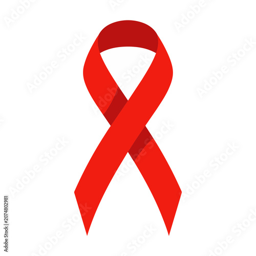 Red awareness ribbon vector icon