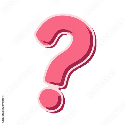 Pink question mark vector icon