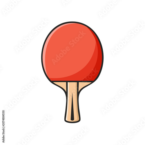 Red Table Tennis Paddle Vector Illustration