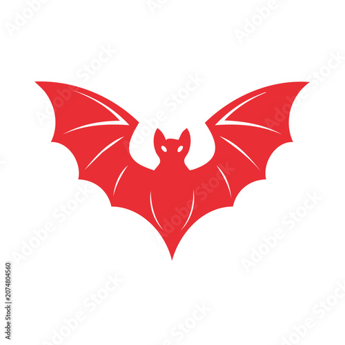 Red Bat Vector Icon