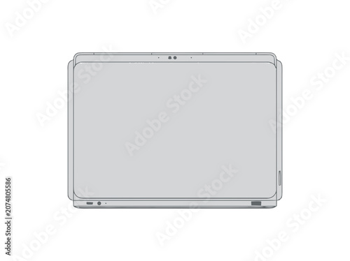 Modern Laptop Computer Outline Icon, Minimalist Tech Device Vector Illustration