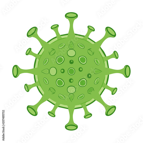 Green Coronavirus Vector Illustration