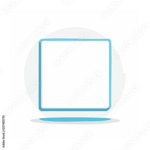 Light blue square frame icon on transparent background