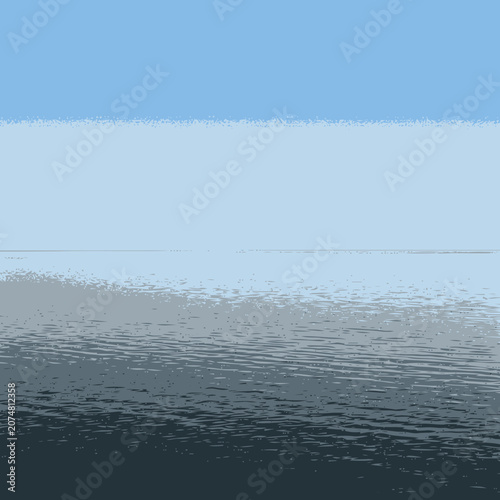 Abstract Ocean Horizon with Blue Sky and Rippling Water