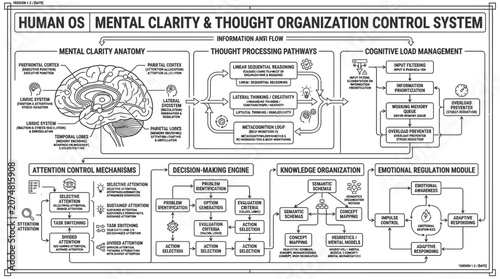 Mental clarity and thought organization control system diagram.