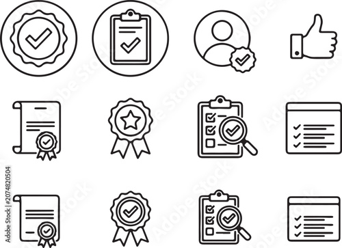 Icon collection for quality control checks.