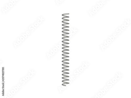 Close-up of a metal coil spring on a white background