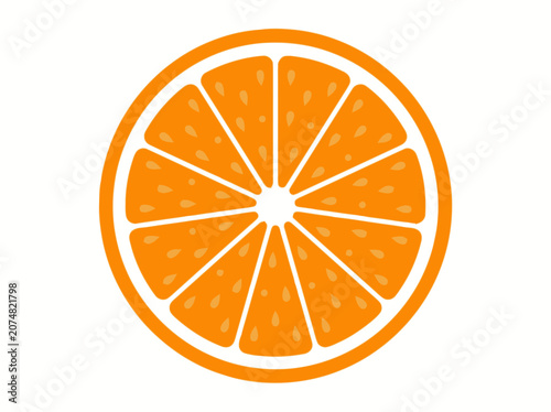 Vibrant Orange Slice Icon - Fresh Citrus Fruit Graphic