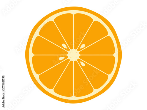 Vibrant Orange Slice Isolated on White Background