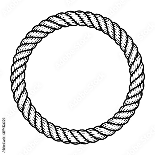 Circular Rope Frame - Nautical Border Design