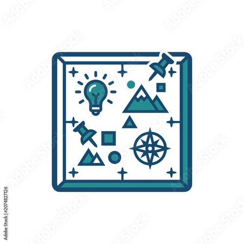 Geometric shapes in a square.