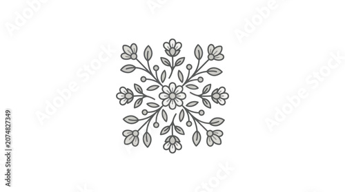 Intricate floral design with flowers.