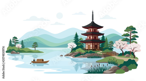 Konstfotografi Traditional Japanese Pagoda Tower Architecture.