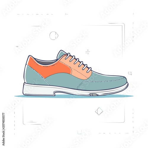 Flat vector illustration of a casual sneaker