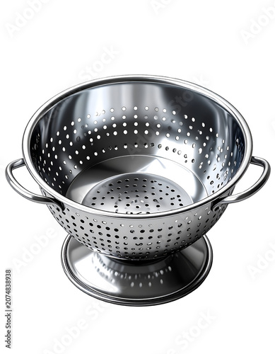 Stainless Steel Colander on Black