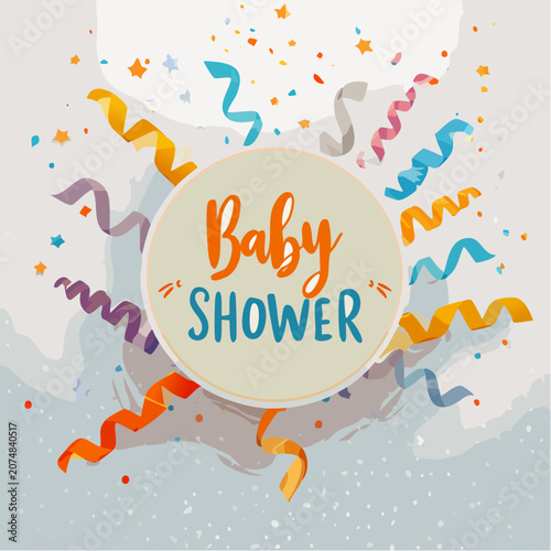 Baby Shower Celebration Vector Illustration