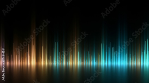 Obraz na płótnie Trade volume analytics background with glowing market activity bars