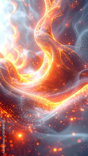 Vibrant, swirling flames with warm orange and yellow hues