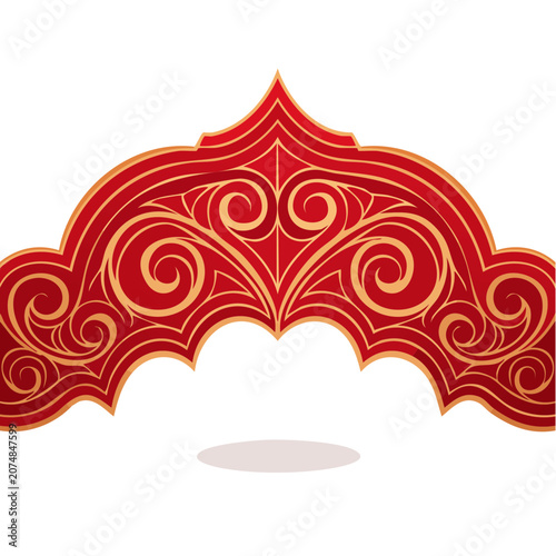 Ornate Red and Gold Crown Vector Design