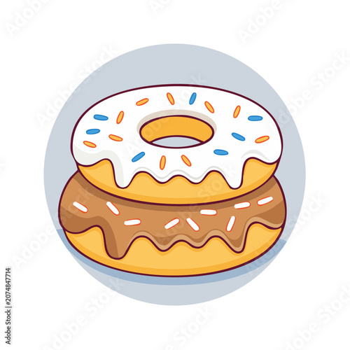 Stacked Donuts Flat Vector Illustration