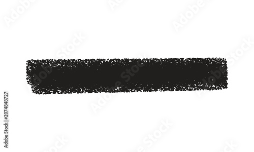 Black Chalk Brush Stroke Banner Isolated on White Background
