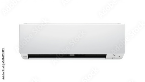 Isolated white air conditioner on a white backdrop with clipping path.