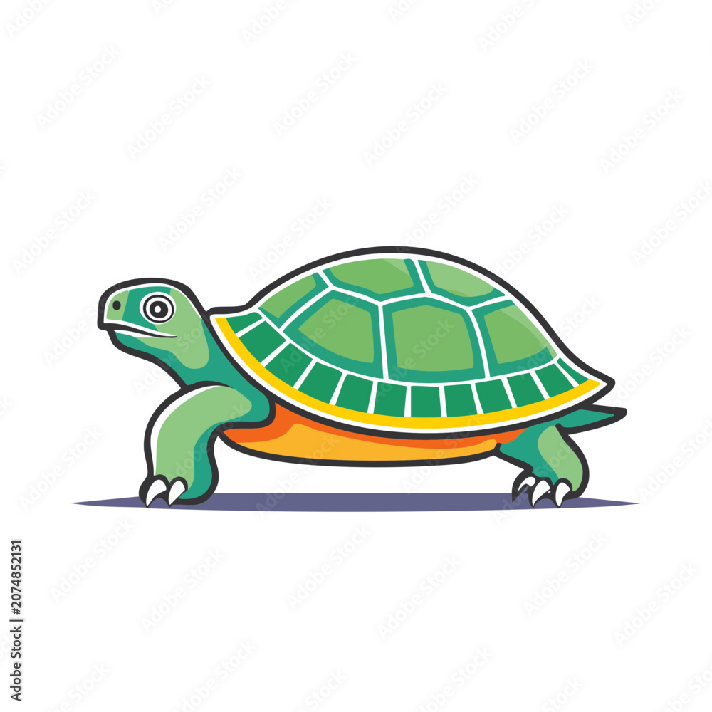Fototapeta premium Cute cartoon turtle vector illustration