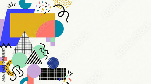 Contemporary Memphis-style abstract composition colorful