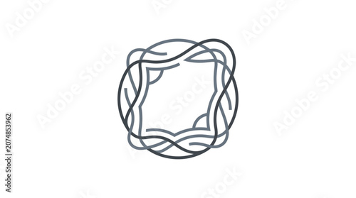 Geometric shapes intertwined circle design.