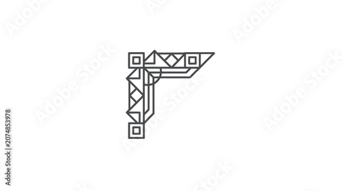 Geometric Letter T Shape Design.