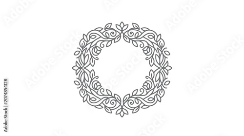 Intricate floral wreath design element.