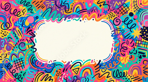 Dense colorful squiggle and doodle