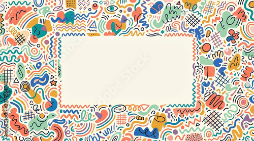 Dense colorful squiggle and doodle