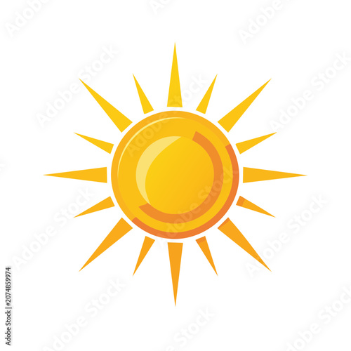 Flat vector sun icon with rays