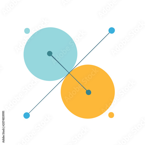 Minimalist geometric circles and lines vector design